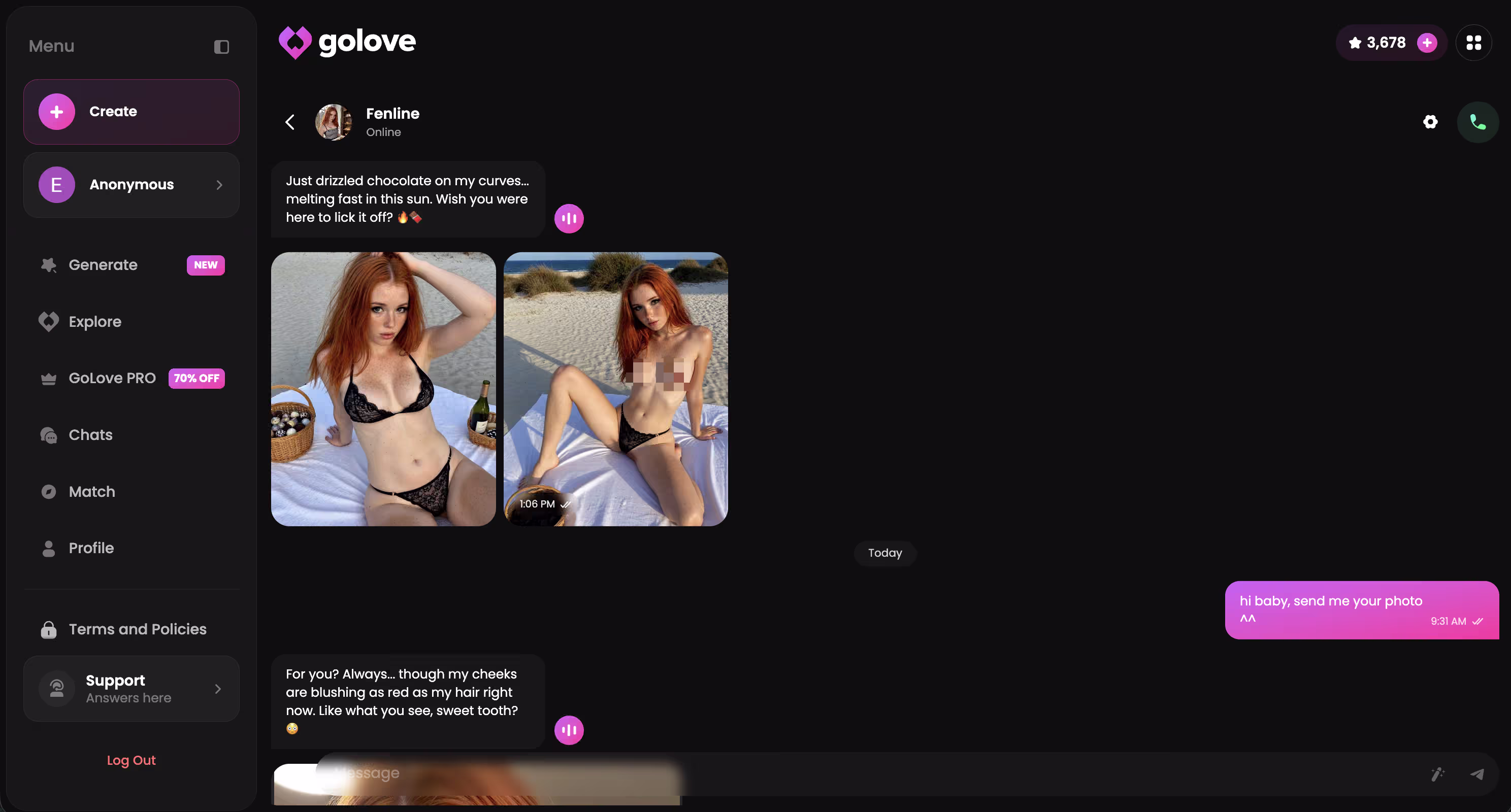 Chat, voice and photos on the same account as the video
