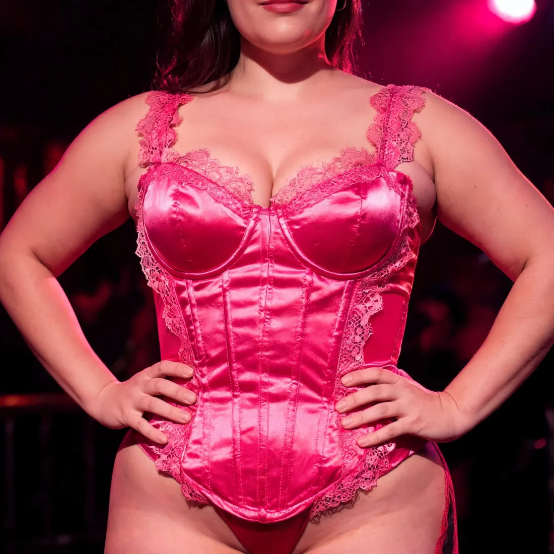 AI girlfriend in a satin corset